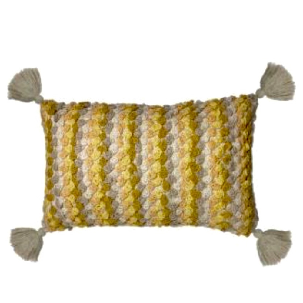 Frye Sydney Loop Textured Decorative Pillow, 12 X 20 - Light Beige Multi